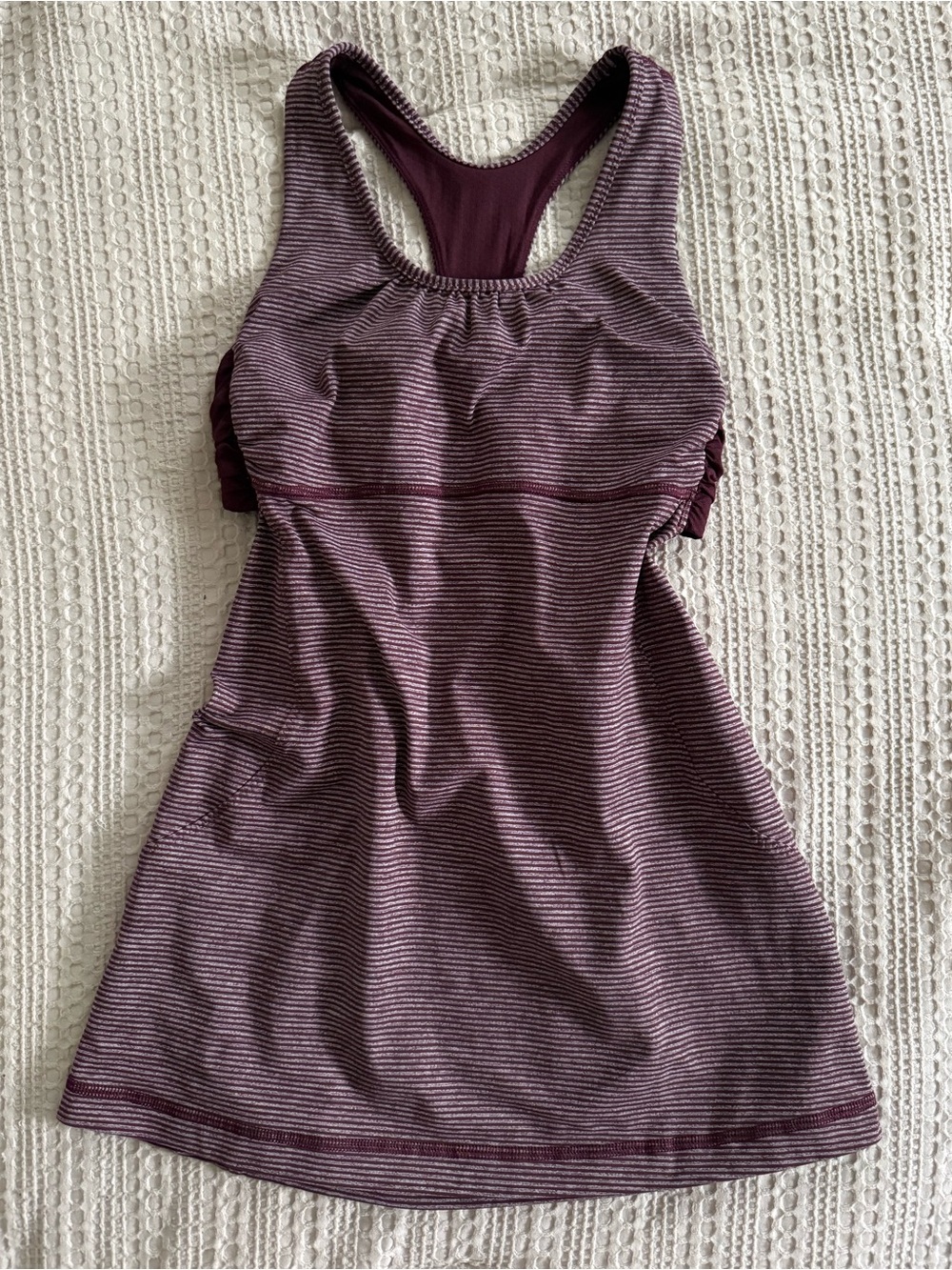 lululemon Turbo Tank- Plum Striped Racerback Tank